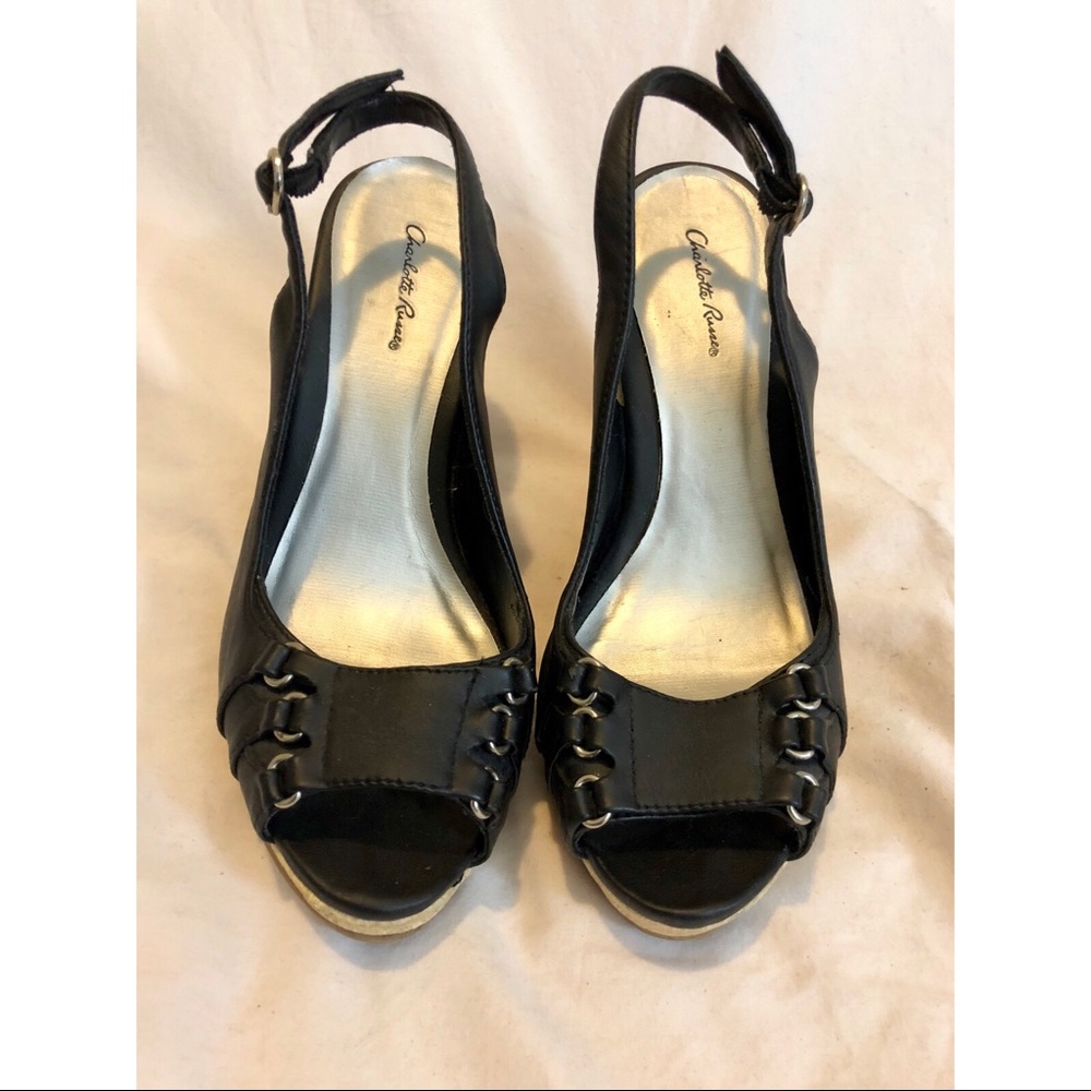 Open-Toe Slingback Wedge